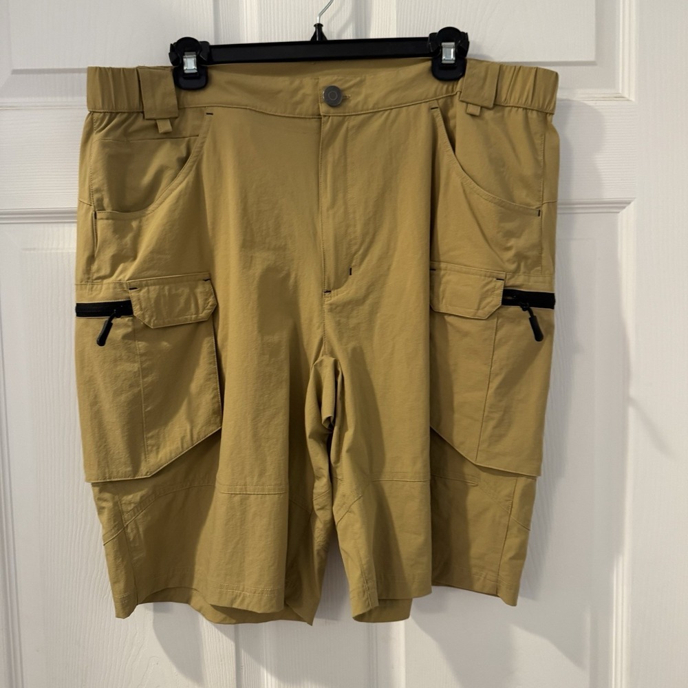 Baleaf tan lightweight cargo shorts UPF 50+‎  elastic waist men's Sz XL